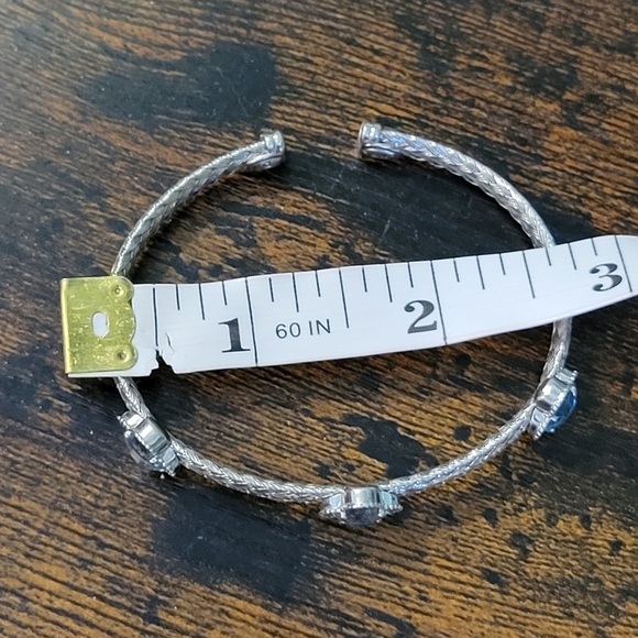 Kay jewelers Natural Aquamarine Sterling Silver Open Bangle *Pre-owned - Picture 5 of 5